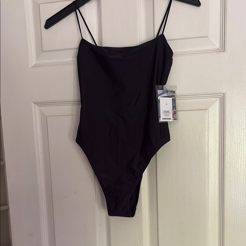 Stylish Black One Piece Swimsuit